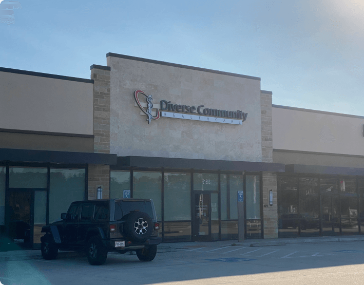 The Diverse Community Healthcare office building in Porter, Texas